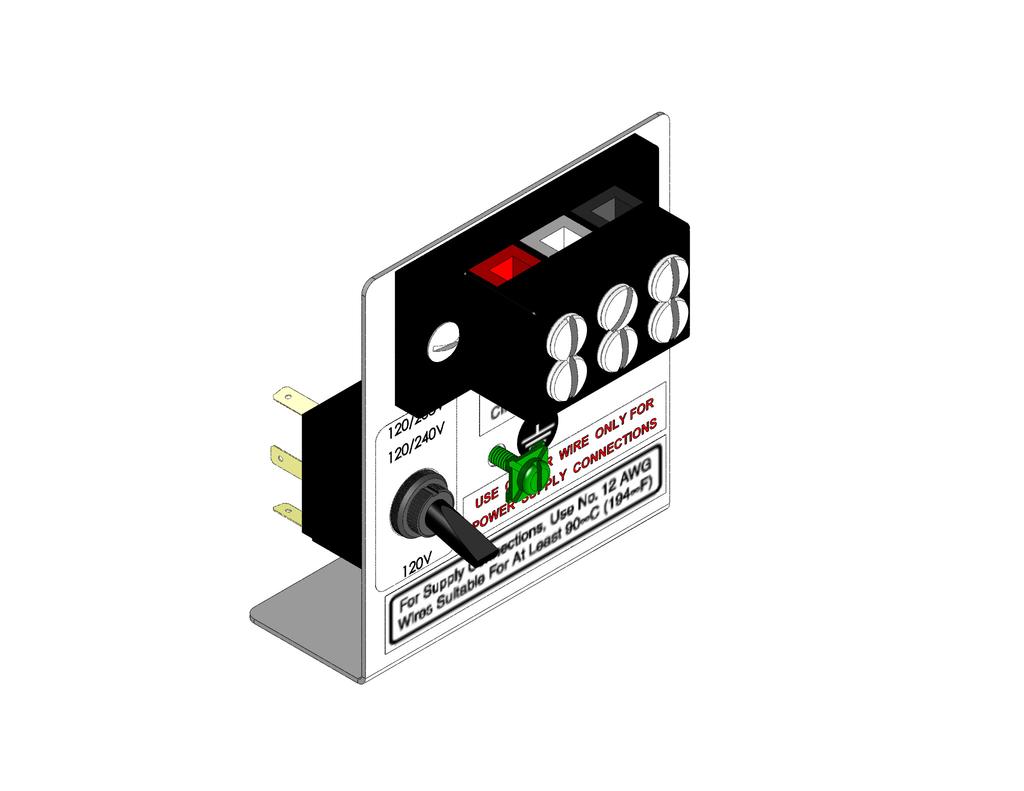 VOLTAGE SELECTOR SWITCH Removal and Replacement: 1. Disconnect the brewer from the power source. 2. Disconnect the three wires from the selector switch. 3.
