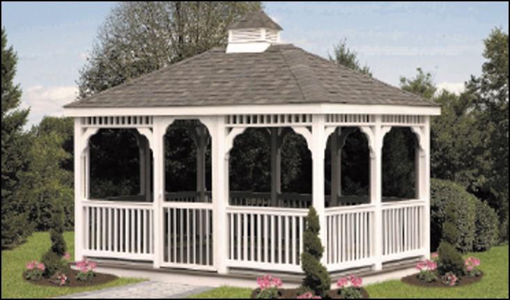 Rectangle Vinyl Gazebo ed Floor/Screw Features White Vinyl T&G Decking Straight Spindle PVC Decking Straight Cornish (Per Section).00 Additional Receptacles (ea.) $128.00 Removable Post (ea.) $44.00.00 Extra Door $258.