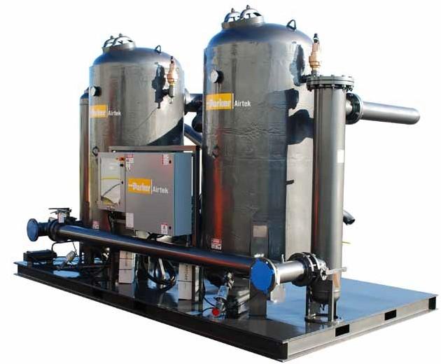 TWP & TWB Series Externally Heated and Blower Purge Desiccant Air Dryers Parker Airtek Externally Heated and Blower Purge Desiccant Air Dryers use the adsorption method to remove moisture from