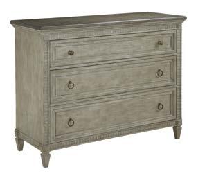 lined, top left drawer drops down, cord exit, opening size: W23 D13 H4 pages: 10, 11, 17 654-221 Marie Lingerie Chest W26 D19 H58