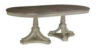 Octavia Round Dining Table-Base Dia 36 H26¼ Adjustable levelers, one 20 leaf Assembled sizes: Dia 56 H30