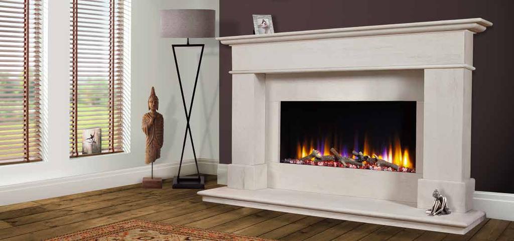 atch the video ultiflame vr avignon elite suite Portuguese Limestone Surround Virtual flame - Real fire experience Crystal embers & realistic log fuel bed 4 Flame Brightness settings Yellow flame +