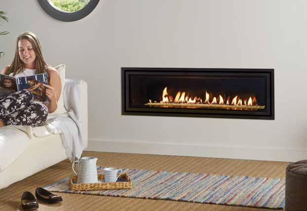 Studio 3 Balanced Flue Studio 3 Balanced Flue, Bauhaus frame in Stainless Steel with Log-effect fuel bed and Vermiculite lining Studio 3 Balanced Flue, Edge + with White Stone fuel bed Efficiency &
