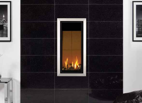 Studio 22 Balanced Flue Studio 22 Balanced Flue, Profil frame in Anthracite with Log-effect fuel bed and Vermiculite lining Studio 22 Balanced Flue, Bauhaus frame in Stainless Steel with Log-effect