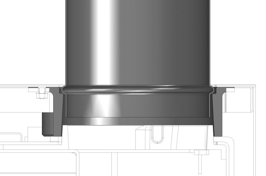 Installation Instructions 3.3 Check that the front of the inner box is parallel to the outer box and that the flue hole is lined up concentrically with the top flue collar and outer box hole.