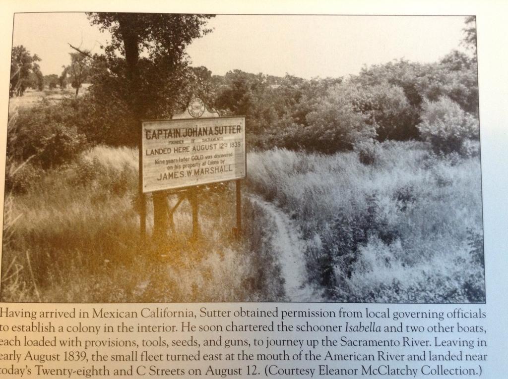 I came across this old photo looking towards the park from the site of the original landing by Sutter.
