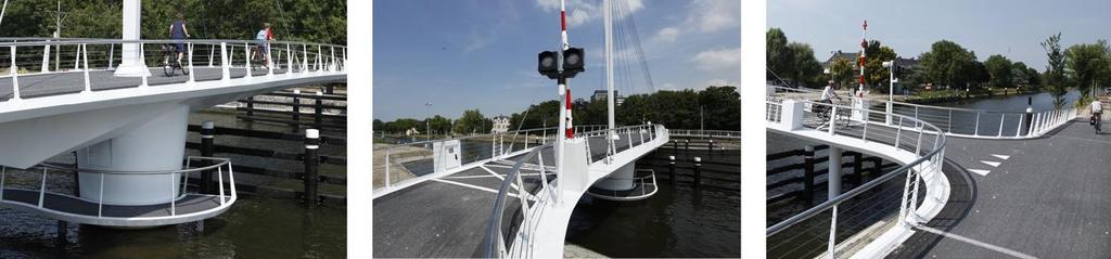 In this space the opened bridge deck is protected from collision from the north by the embankment.