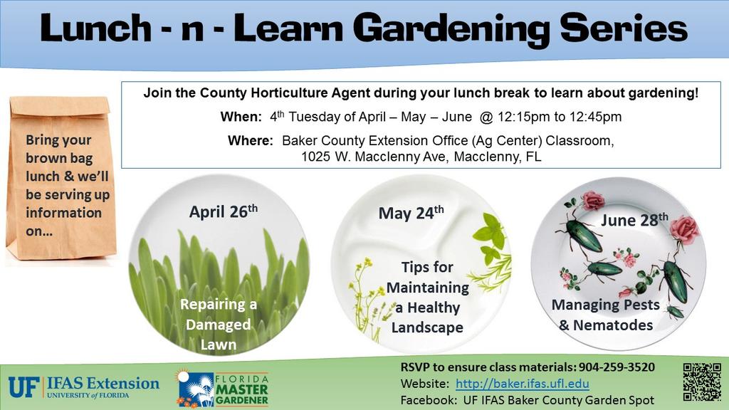 Upcoming Programs & Events Programs will be held at the Baker County Extension Office (Agricultural Center) unless otherwise noted. 5 May 17 May 21 Cold Hardy Citrus Workshop Perry, FL.