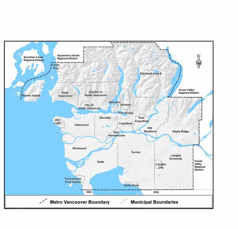 Map 1 Port Coquitlam within Metro Vancouver Source: Metro Vancouver Regional Growth Strategy 2011 To assist Port Coquitlam in its long range planning, the Regional Growth Strategy provides