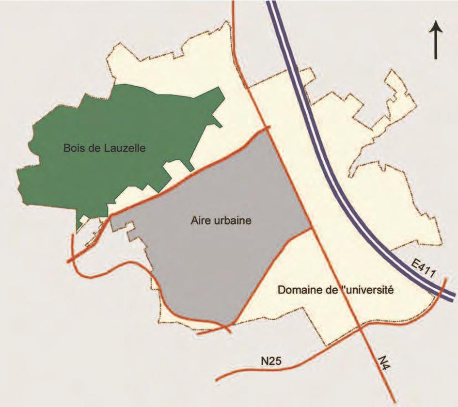 The case of the new university town - The university bought ca 920 ha of agricultural and forest land in a rural area close to Brussels Namur road (N4): the central part was set aside for urban