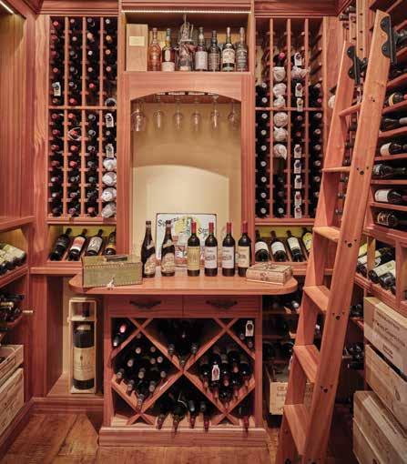 The wine cellar being visible from the family room was a unique feature for this home. Often wine cellars are found on lowerlevel floors and not visible in the public spaces.