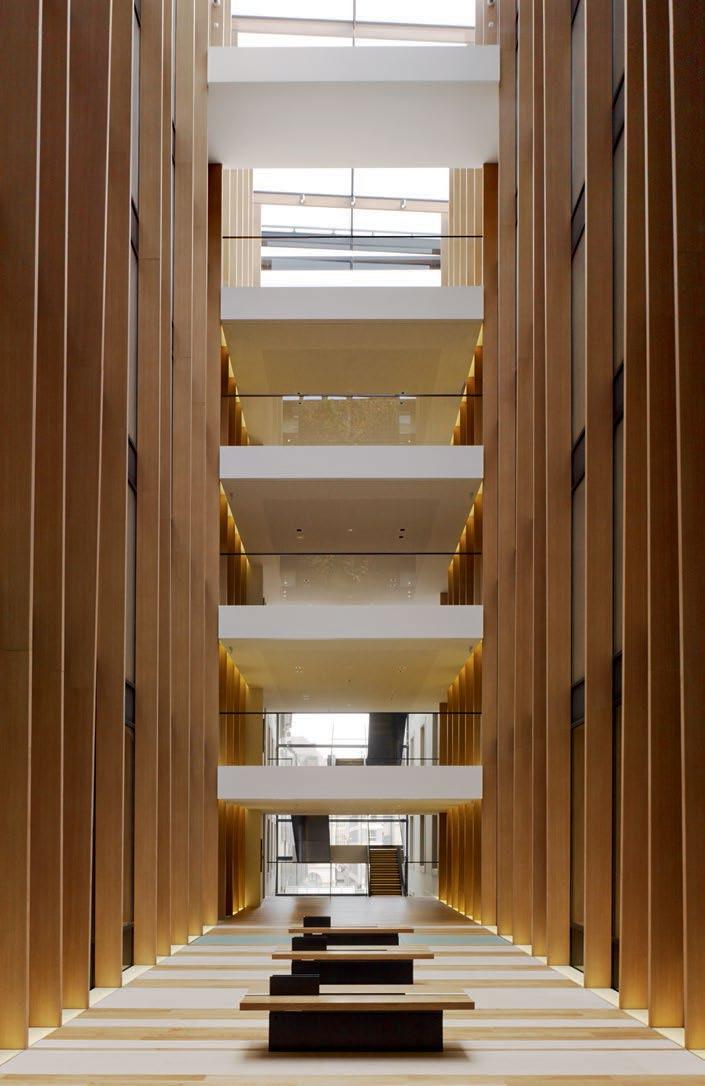 3 Timber blades in the atrium serve a decorative purpose, as well as providing privacy to the office areas.