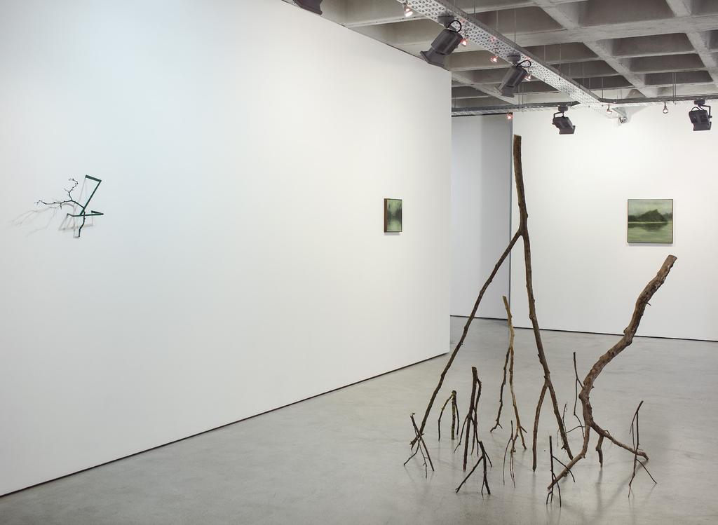 Ruann Coleman Duo, 2014 Found twig, constructed wood, spray paint 51 x 37 cm Ruann Coleman Cut / Uncut, 2014 Found twigs and branches Various