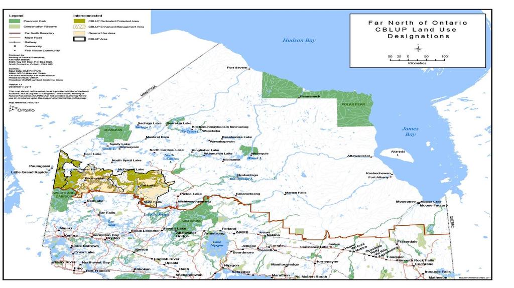In addition, approved Terms of Reference are in place for Deer Lake, Eabametoong and Mishkeegogamang First Nations Far North Land Use Strategy Under the Far North Act, 2010, the Minister of Natural