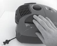 Hold the plug and press the automatic cord rewind button to rewind the cord automatically. Variable suction power control The variable suction power control is located on the top of the vacuum.