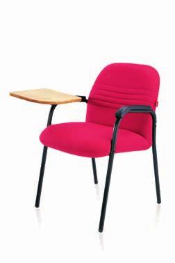 Gama WD A versatile, multi-functional chair for training rooms, the Gama chair with an attached work desk is built in a powdercoated finish, featuring cushioned seating