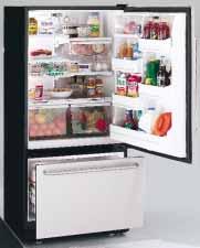 Everwhite sliding freezer basket Four modular door bins Equipped for optional automatic icemaker Note: bold =