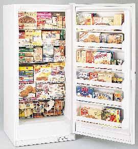 capacity 3 cabinet shelves, 1 adjustable Slide-Out Bulk Storage Basket for maximum freezer capacity.
