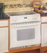 Slide-In Ranges: 30" Downdraft Electric These models include Powerful downdraft venting system Two-speed fan Self-cleaning oven Glass oven door with window Designer-style handle Electronic clock and