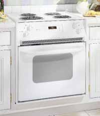 Drop-In Spacemaker Ranges: 27" Electric These models include Lift-up overhanging porcelain-enameled cooktop One 8" and three 6" plug-in Calrod heating elements Frameless glass oven door Big View