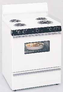 30" Free-Standing QuickClean Electric Range JBS05Y White or Almond 3.5 cu. ft.