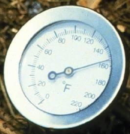 Aerobic composting and temperature Active composting occurs in the temperature range of 55 o F to 155 o F Pile temperature may increase above 140 o F but this is too