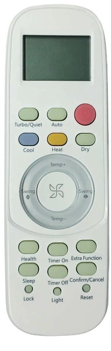 Remote Controller Note: TURBO/QUIET modes are only available when the unit is under cooling or heating mode (not for auto or fan mode). 7 9 5 7 8 Power Button Press the ON/OFF the unit.