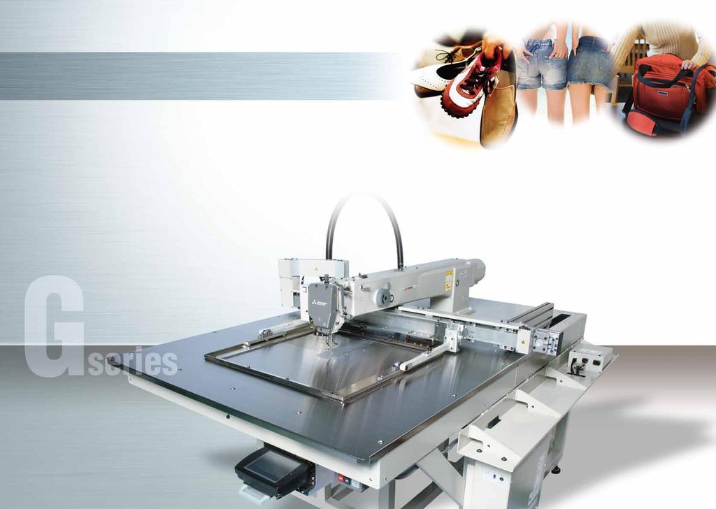 Advanced, Large G Series Equipped with Industry-leading Machine Specifications 1 2 3 4 5 6 Prevention of skipped stitches and thread breakage even when stitching material thickness changes is ensured