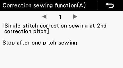 switch setting mode. 2 Select the desired menu. For example, to set hand switch A so that it operates as a correction sewing switch: 1.