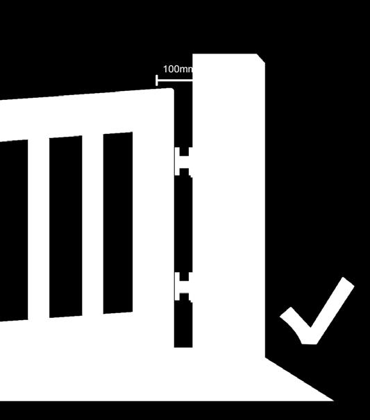 down by anymore than 25mm when the gate operates Centre meeting points (swing gates) Gap s above and below the gate must also comply with the 100mm rule.