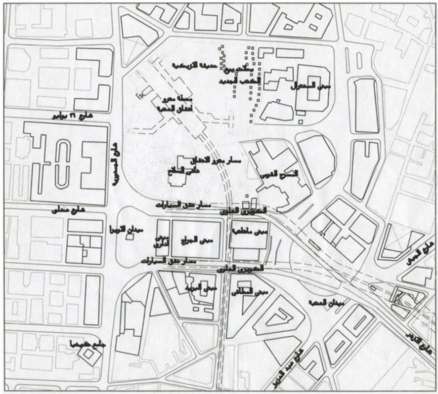 Figure (17a) : The existing situation at Attaba / Opera Squares with viaducts.