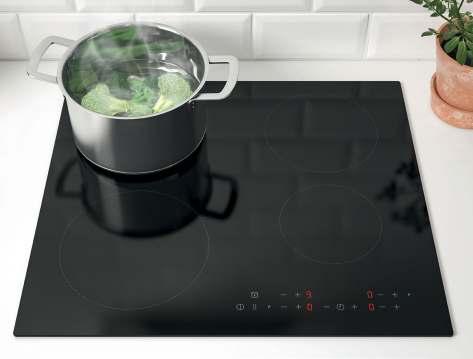 Automatic switch off if cooking contents boil over onto the surface. Child lock can be activated.