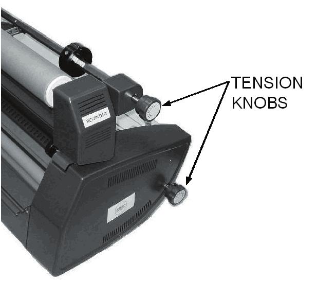 Tension adjustments are not necessary if you are using 1.5 or 3 mil GBC film unless the lamination is curling up or down.