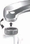 A. Installation instructions for female/internal threaded taps 1. Remove the aerator from the tap. 2.