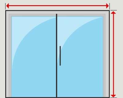 It is usually preferable to install two blinds to a sliding patio door for ease of use. Width: Measure the exact inside width of the door (see diagram).