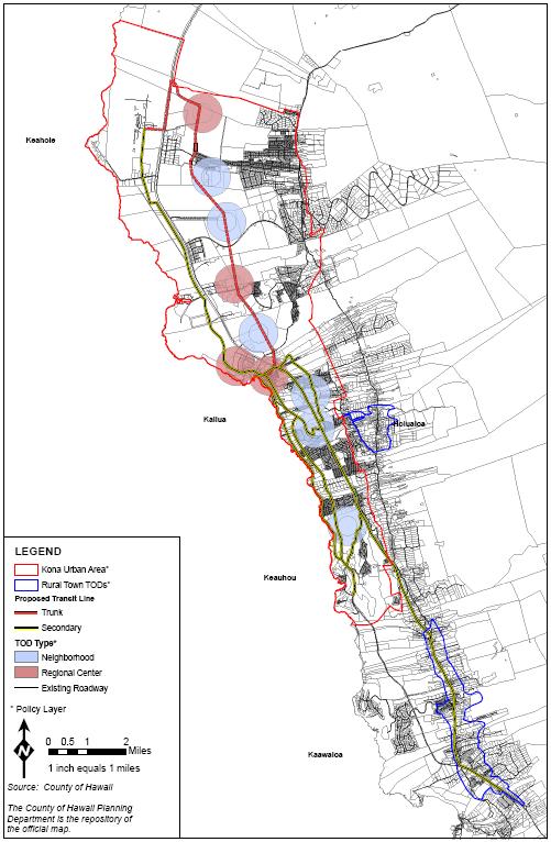 Kona CDP Land Use Map The neighborhood and regional centers form the