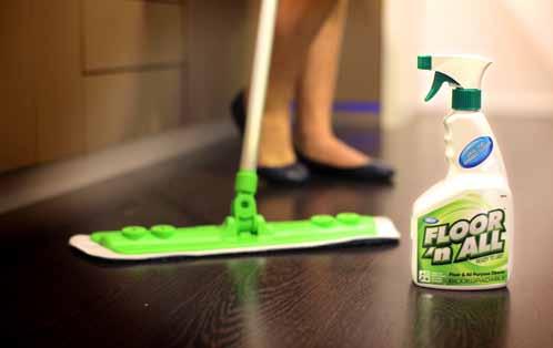 QUICK FIX TIPS Spots caused by food, water or animals Apply FLOOR n ALL - Floor & All Purpose Cleaner to a clean soft cloth. Rub the area to remove the stain or spot.