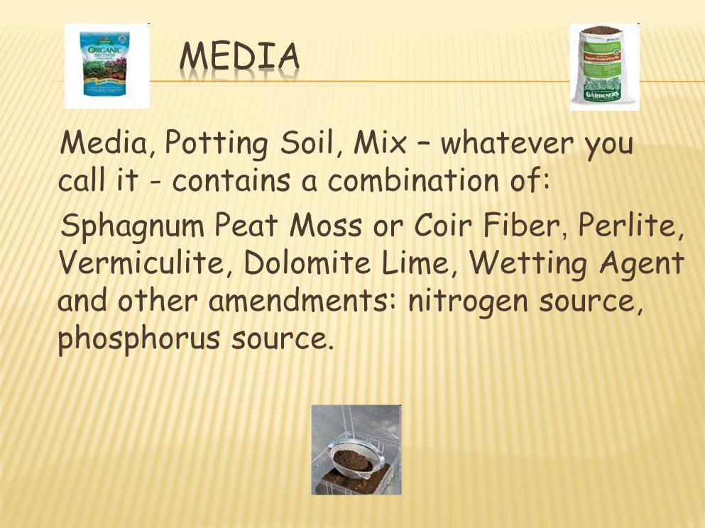 There are many producers of and formulas for seed starting and potting media.