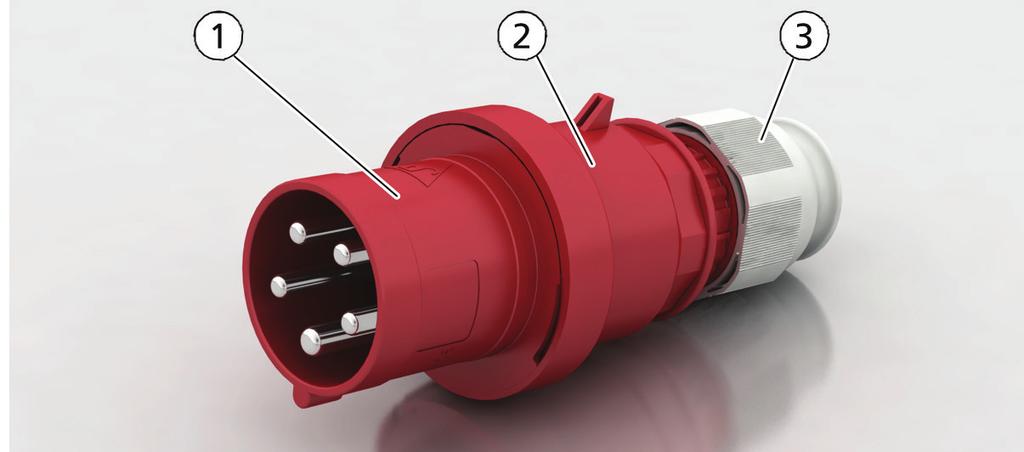 5 Design Based on an example, the following figure illustrates the main components of the QUICK-CONNECT plugs and sockets.