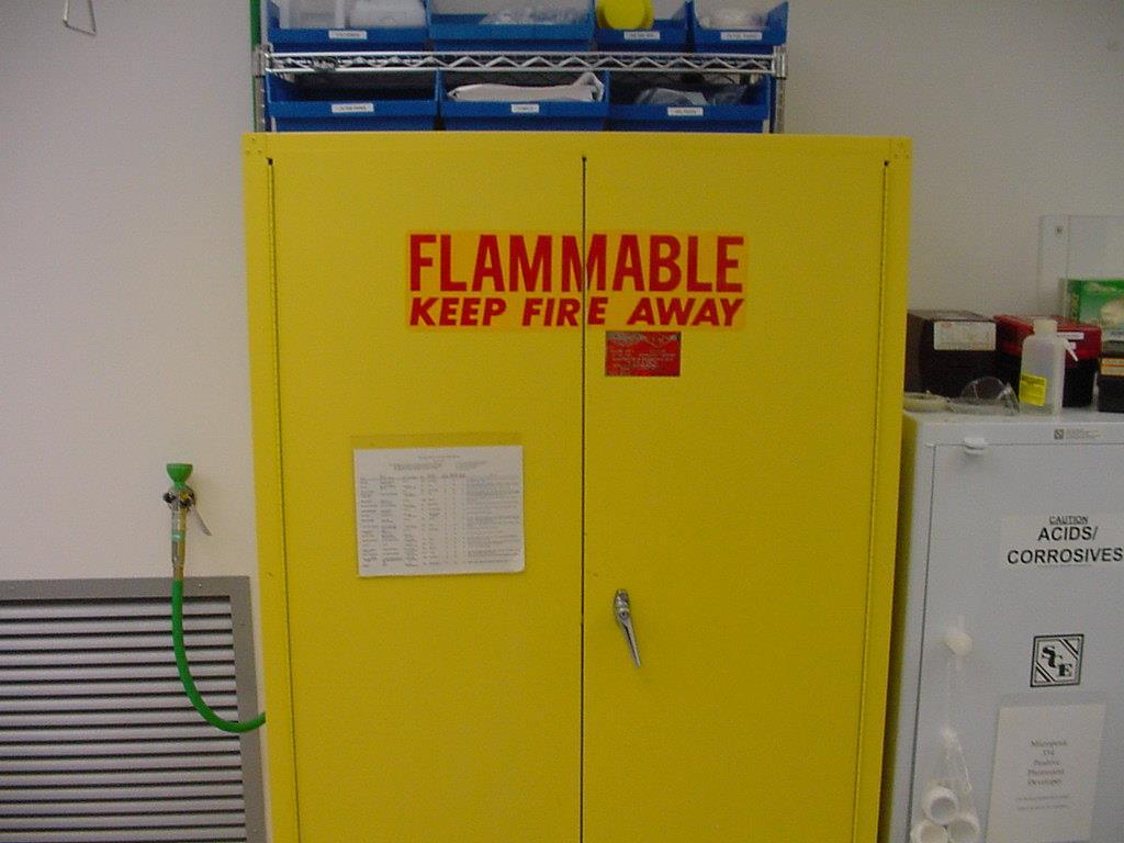 Flammable storage inside CARC Clean Room
