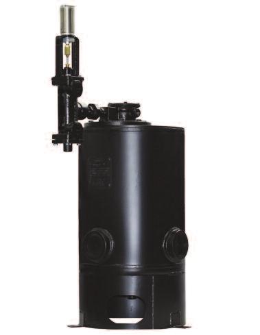 LMV-1600 Series Vertical profile Material specifications Part Pump tank Float Free level control 3-way valve Check valves Gauge glass Material ASME code stamped 150 psig Shell and heads carbon steel