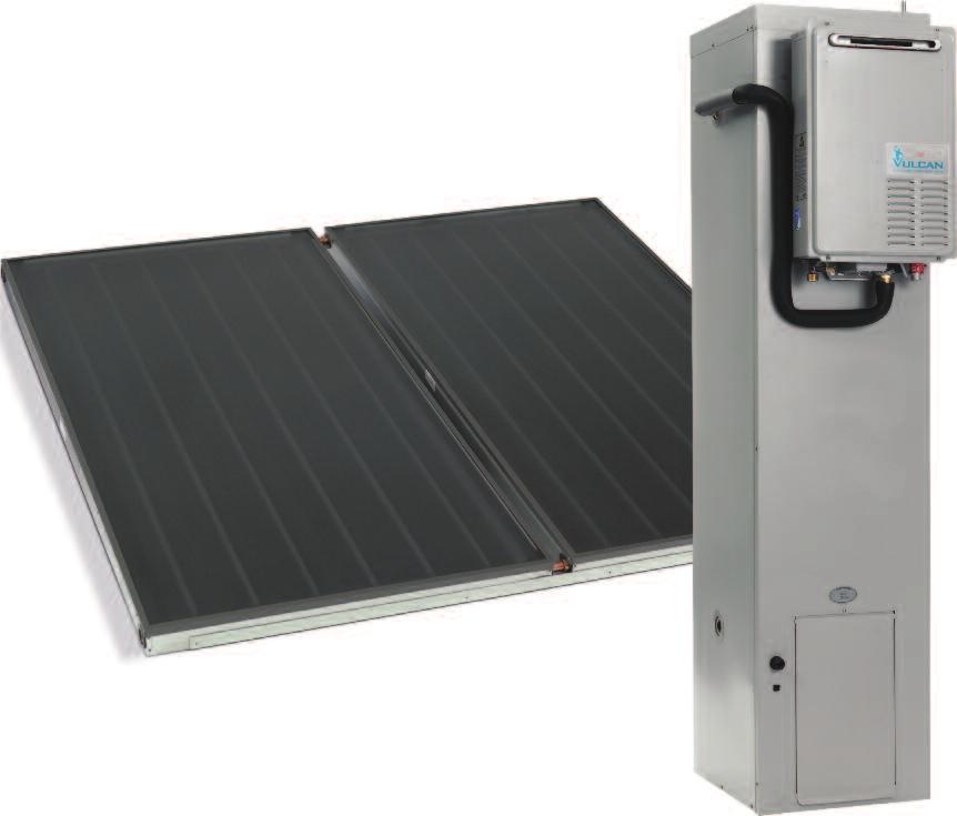 H o t W a t e r - H e a t i n g Vulcan VSi160 - Gas Boosted Solar Water Heater (Indirect System) -Unique DRAIN-BACK heat exchange technology protection in any weather extreme -Compact 160 litre,