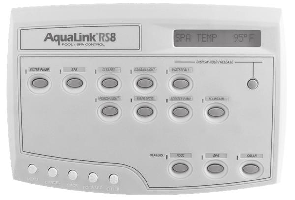 Operation Data Owner's Man u al All Button Control Systems For use with Pool/Spa Combination, Pool Only/Spa Only, and Dual Equipment AquaLink RS Systems with Rev O.