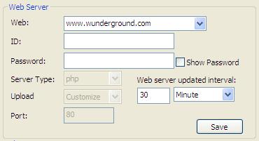 7 Server connection setting: The default web we use is www.wunderground.com.