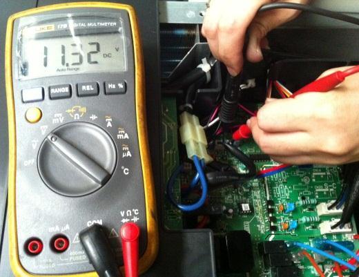Use a multimeter to test the DC voltage