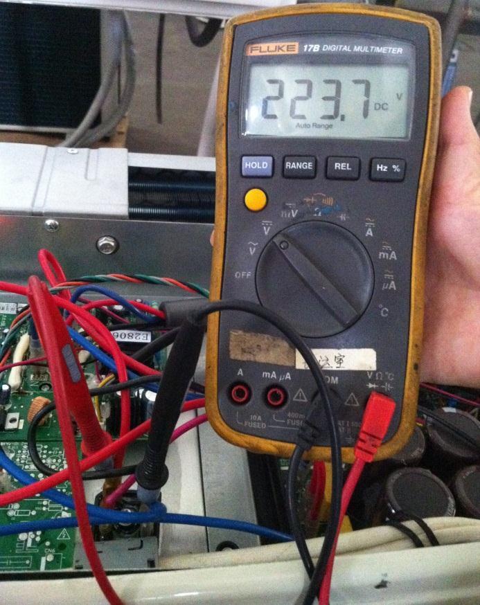 Remark: Measure the DC voltage between + and
