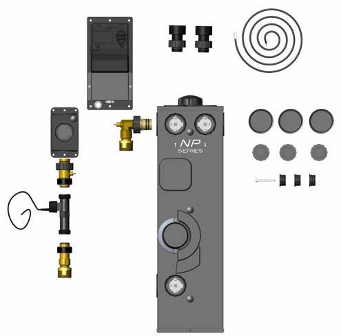 relays, and low voltage terminals To Ground Loop To/From Heat Pump Flo-Link x fusion ground loop adapters From Ground Loop 3-way Flush Valve To/From Ground Loop PWM cable 56% larger cap NP PLUS