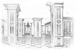 detail A big hall where the