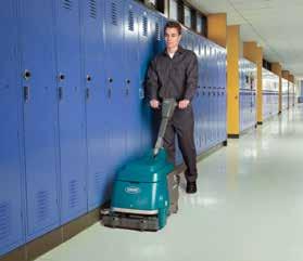 Performance of a scrubber with the mobility of a mop Reduce labor costs - up to 10 times faster than a mop & bucket Leave nearly instantaneous dry floors with water recovery T1/T1B MICRO SCRUBBERS
