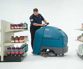 Smart-Fill automatic battery watering system offers virtually worry-free battery maintenance. T350 STAND-ON SCRUBBER Hard floors often found in retail, health care, and schools.